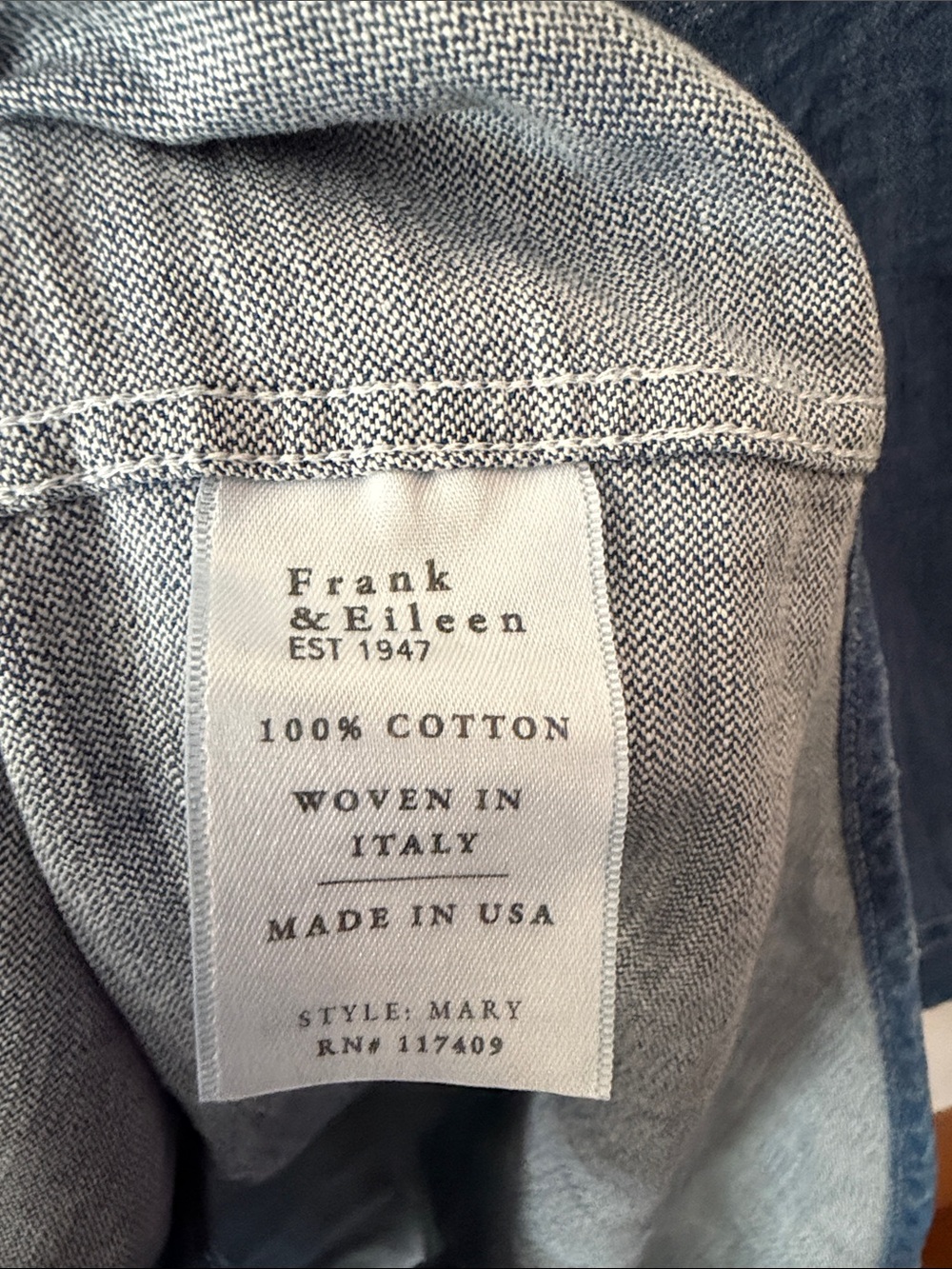 Frank & Eileen Mary Distressed Denim Dress in Vintage Wash Size L - Picture 6 of 6